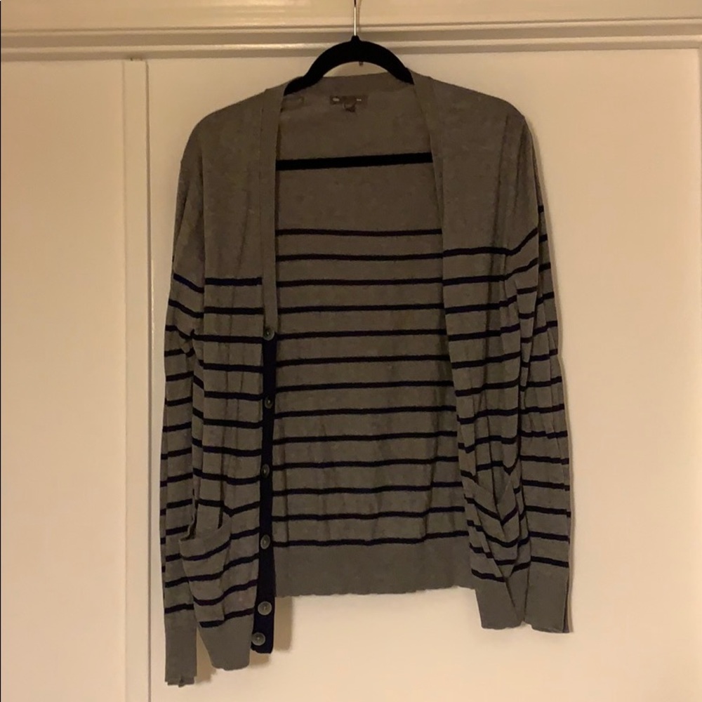 Dark grey striped cardigan